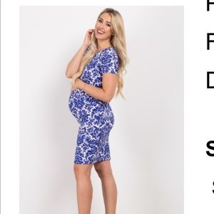 Pinkblush blue and white maternity dress